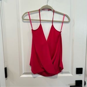 Hot Pink Crossover Halter Top
